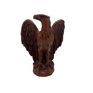 Vintage Red Mill Mfg Pecan Shell Resin Eagle Figurine Handcrafted USA 7″